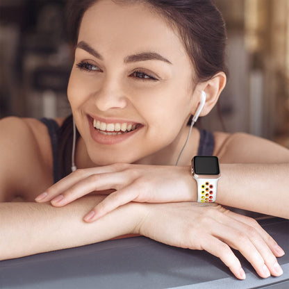 Lerobo Pulseira Esportiva Apple Watch 49mm/45mm/44mm/42mm (Branco/Arco-Íris)