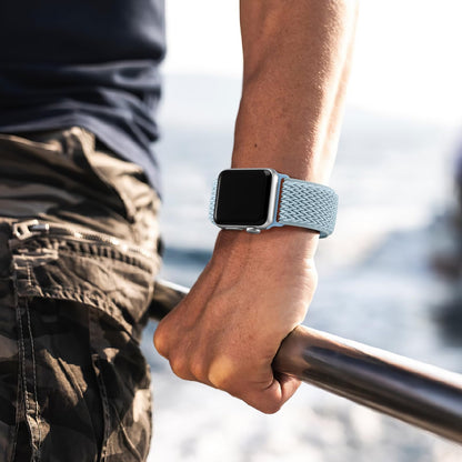Lerobo Pulseira Nylon Solo Loop para Apple Watch, Ajustável, 38-49mm (Névoa Azul)