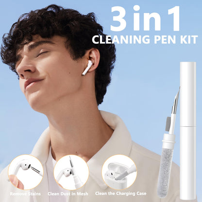 Lerobo Capa p/ AirPods 1/2 c/ Kit Limpeza e Cordão Anti-Perda ( Laranja)