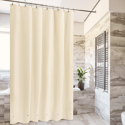 Barossa Design Forro de cortina de chuveiro bege com 6 ímãs