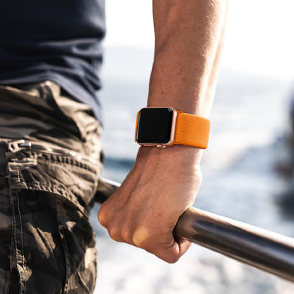 Lerobo Pulseira Trançada Compatível com Apple (Laranja)