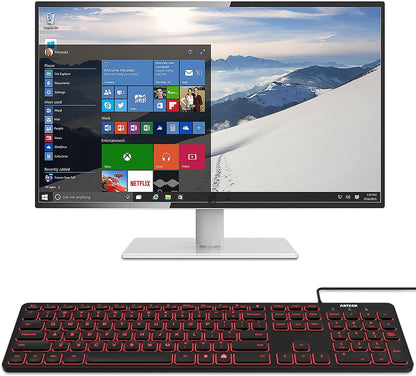 Arteck Teclado com fio USB Universal retroiluminado 7 cores