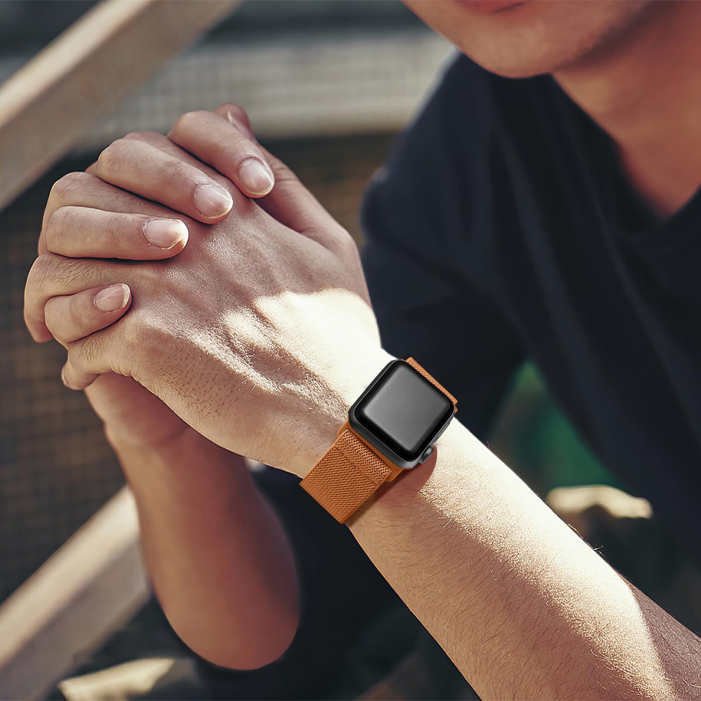 Lerobo Pulseira Trançada Nylon p/ Apple Watch 38-49mm (Caramelo)