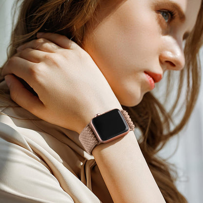Lerobo Pulseira Elástica de Nylon Compatível com Apple Watch (Milktea)