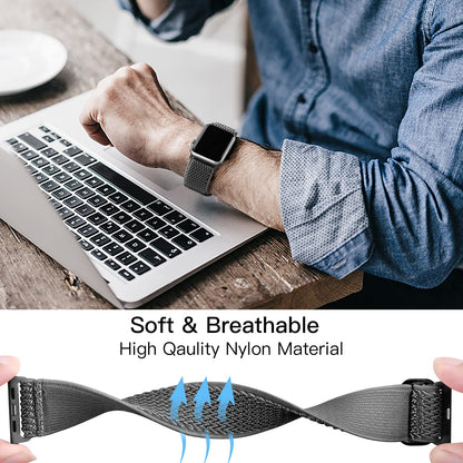 Lerobo Pulseira Nylon Ajustável p/ Apple Watch 38-49mm (Cinza Escuro)