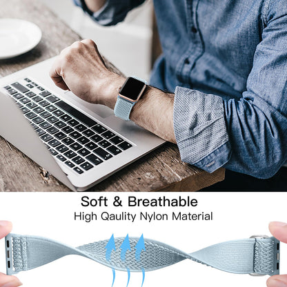 Lerobo Pulseira Nylon Solo Loop para Apple Watch, Ajustável, 38-49mm (Névoa Azul)