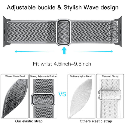Lerobo Pulseira Elástica Nylon Compatível com Apple Watch 38mm-49mm (Cinza)