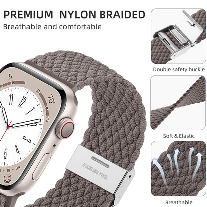 Lerobo 2 Pack Pulseiras Trançadas Solo Loop p/ Apple Watch (DarkGray/Stone)