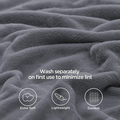 Bedsure Cobertores de cama Fleece Queen Size Cinza