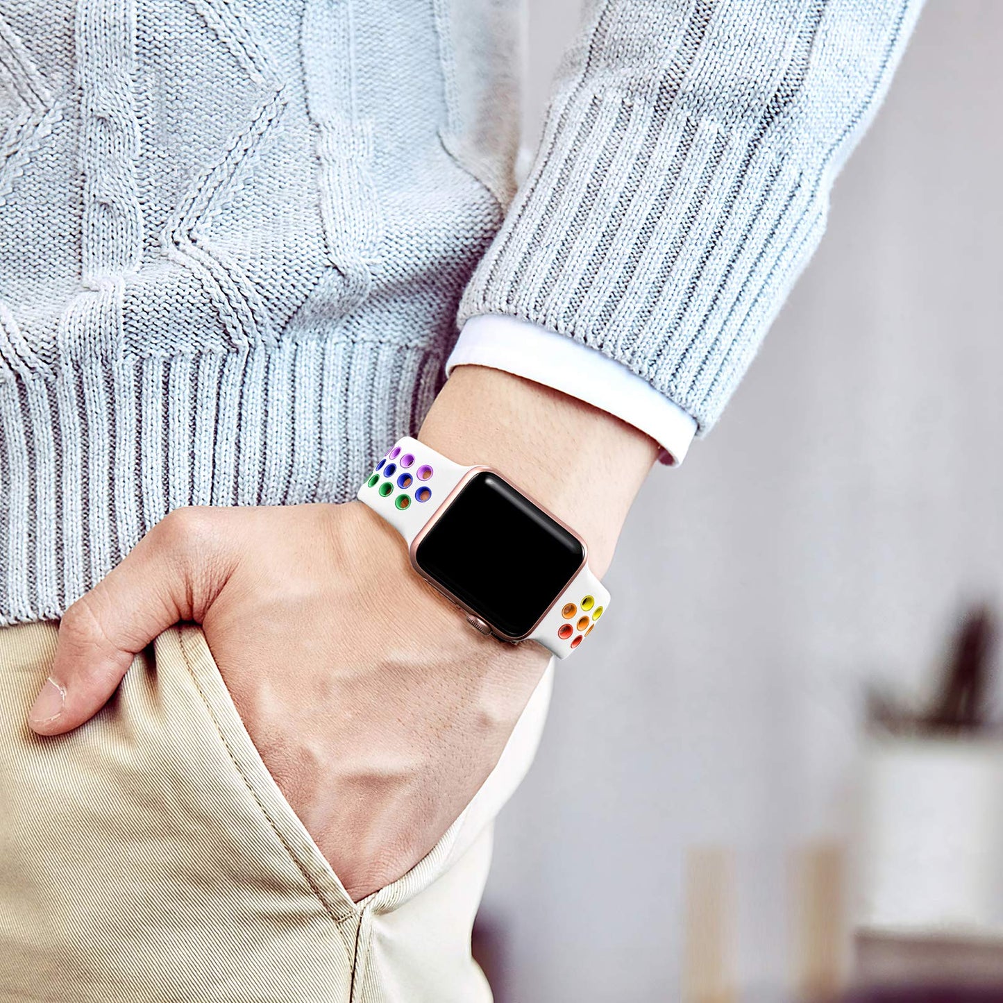 Lerobo 3 Pulseiras Esportivas Compatíveis com Apple Watch (3 cores)