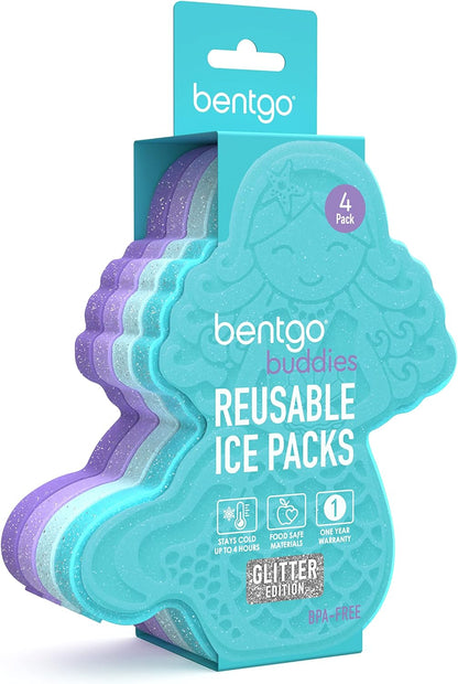 Bentgo Bolsas de gelo para lancheiras kit com 4 - Sereias