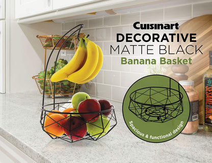 Cuisinart Cesta de Frutas em Aço Inox com Suporte para Banana (Preto Fosco)