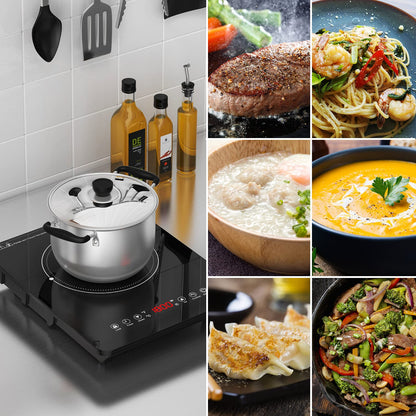 GTKZW Cooktop de Indução Portátil 1800W com 9 Níveis de Potência (Preto)