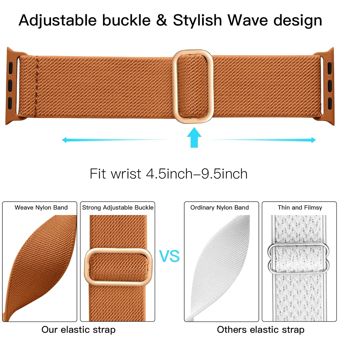 Lerobo Pulseira Trançada Nylon p/ Apple Watch 38-49mm (Caramelo)