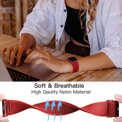 Lerobo Pulseira de Silicone Respirável para Apple Watch (Preto/Vermelho)