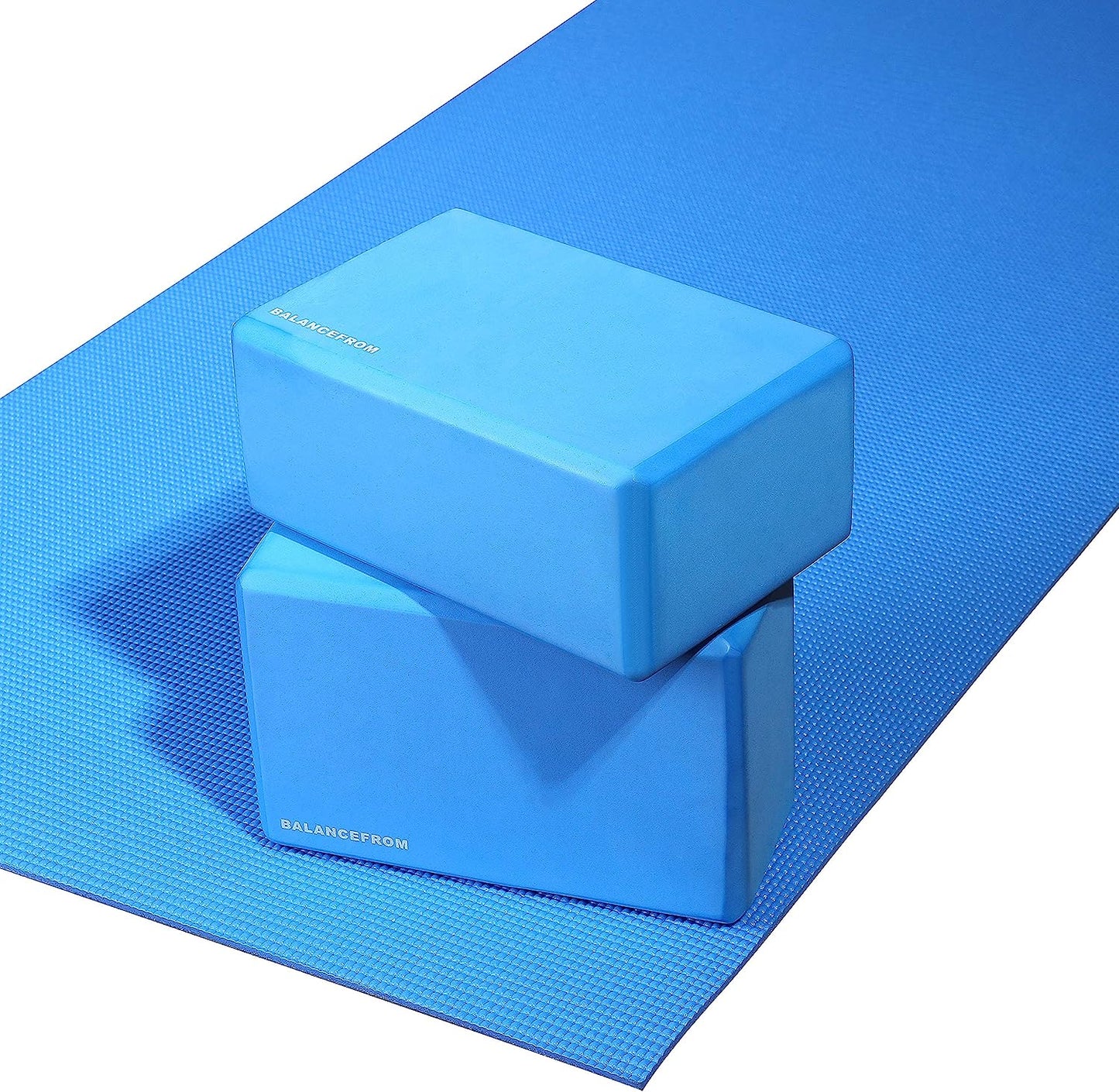 BalanceFrom GoYoga Tapete de ioga de alta densidade Azul