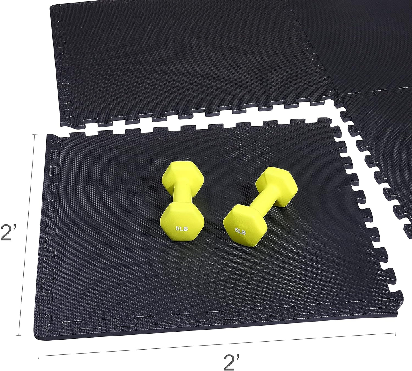BalanceFrom Tapete de exercício de quebra-cabeça EVA preto2