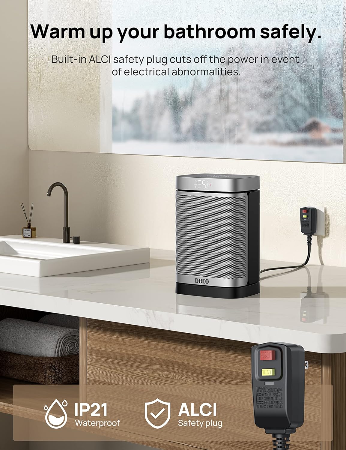 Dreo Aquecedor portátil 1500 watts ‎‎DR-HSH004A preto