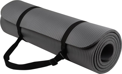 BalanceFrom Tapete de ioga GoYa + par de blocos cinza
