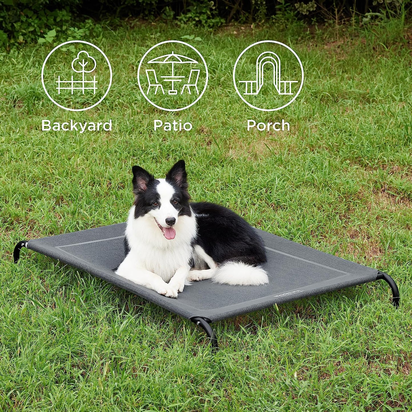 Bedsure Cama de cachorro grande e elevada cinza