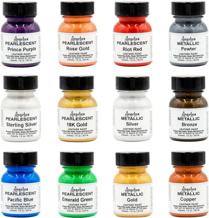 Angelus Conjunto de Tintas para Couro 12 Frascos de 30ml D