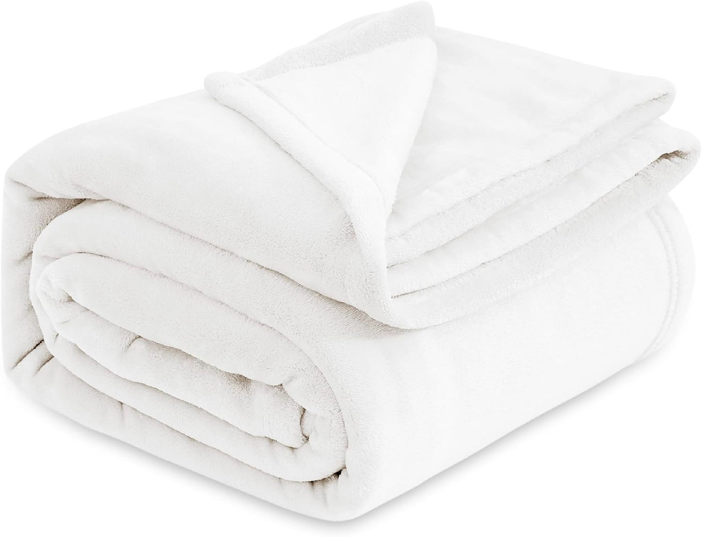 Bedsure Cobertor de lã Queen branco  macio leve plush