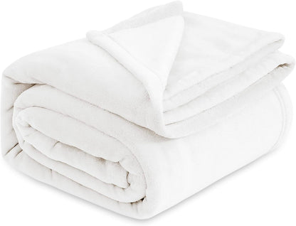 Bedsure Cobertor de lã Queen branco  macio leve plush